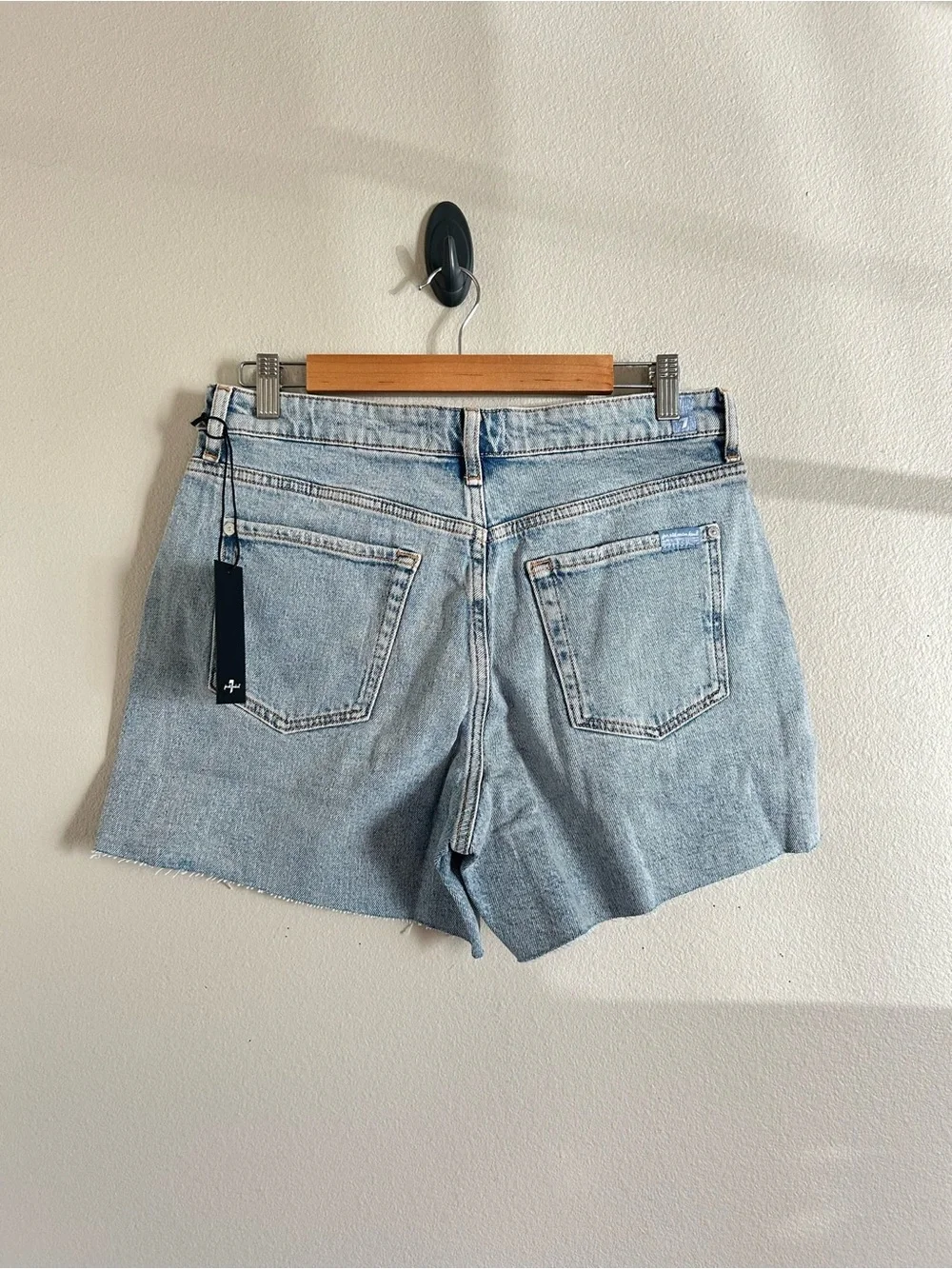 7 For All Mankind Monroe Long Denim Shorts in Ode To 27 NWT